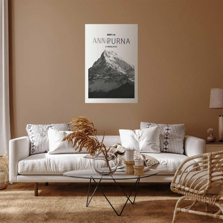 Plakat - Majestatyczny szczyt górski Annapurna korona gór pejzaż górski