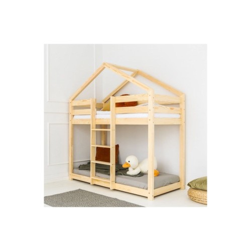 drewniane piętrowe łóżko domek Mila