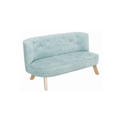sofa dziecięca w pastelowym welurze