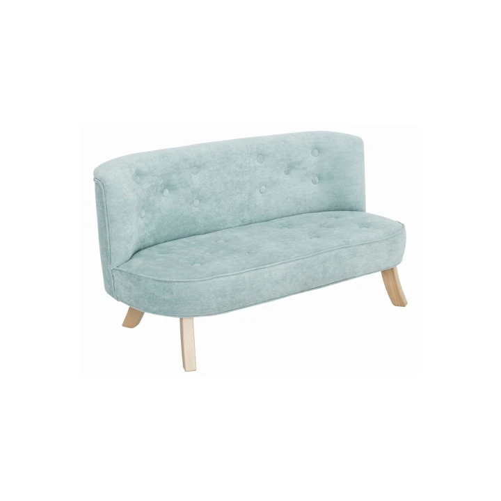 sofa dziecięca w pastelowym welurze