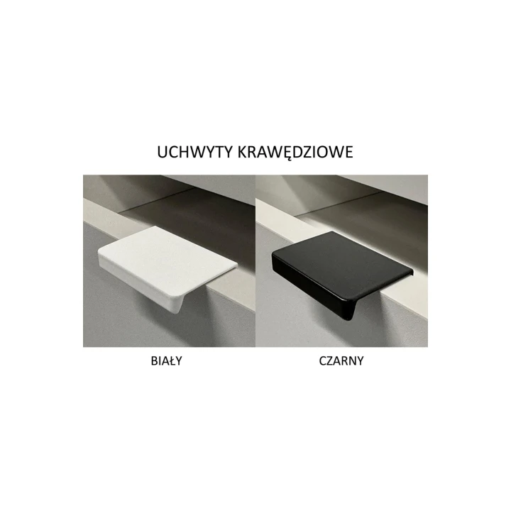 uchwyty krawędziowe w kolorze białym i czarnym