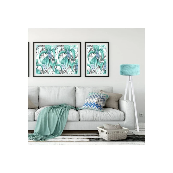 lampa miętowa w pokoju