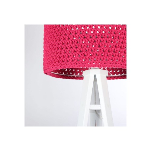 malinowy abażur ze sznurka bawełnianego