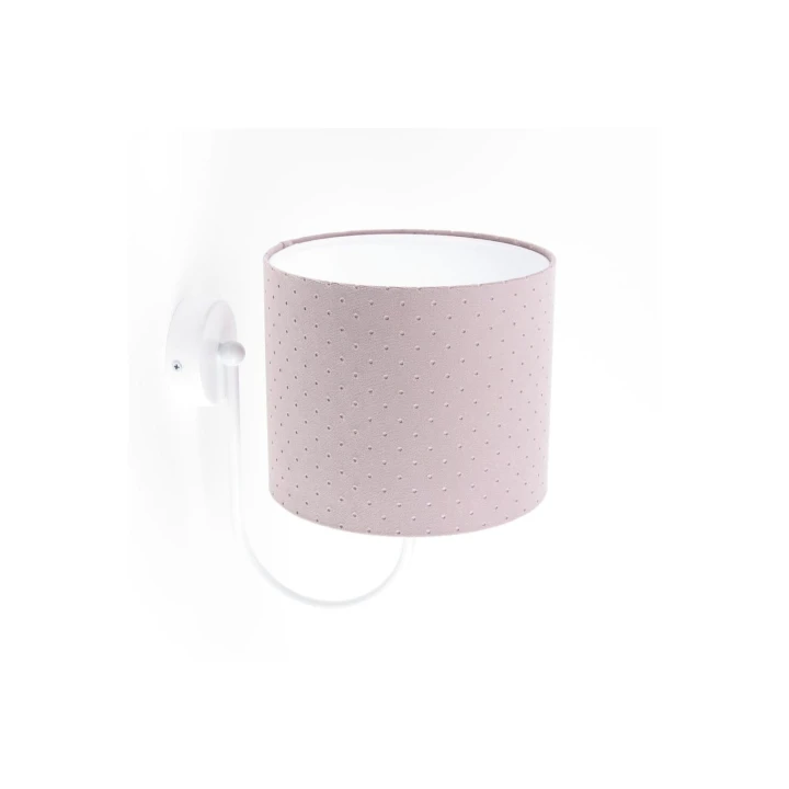 kinkiet z abażurem z tkaniny jaśminowej