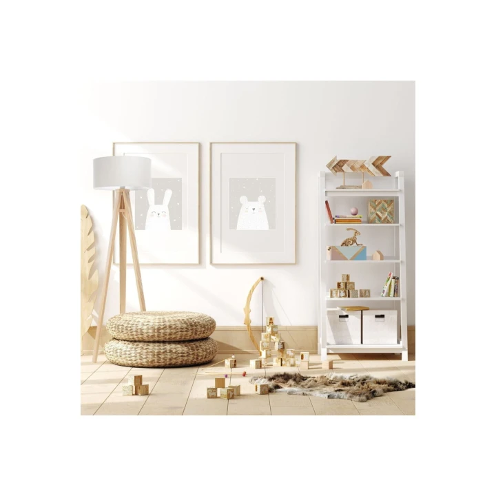 Lampa podłogowa kremowa Jasmine Bebe w pokoju dziecka