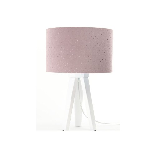 Lampka nocna różowa na białej podstawie