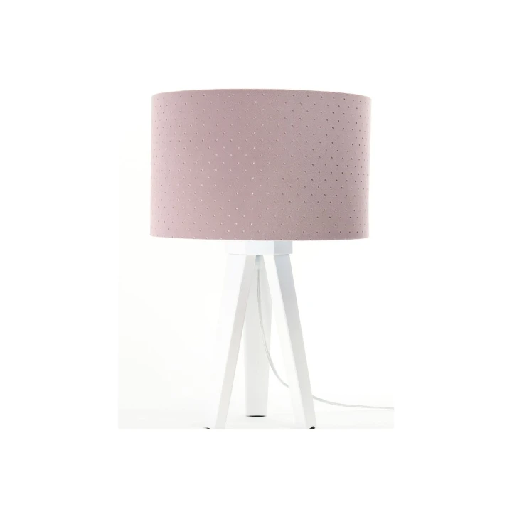 Lampka nocna różowa na białej podstawie