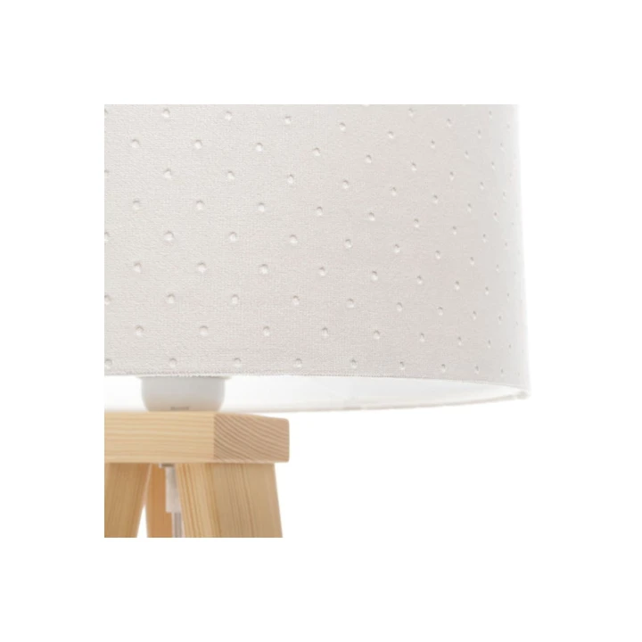 kremowy abażur z pikowanej tkaniny