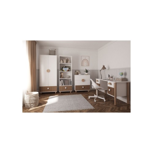 białe meble Cocolo do pokoju ucznia 6-9 lat
