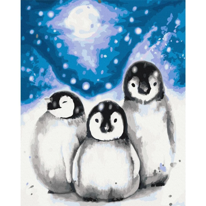 Obraz do samodzielnego malowania - Trzy pingwiny