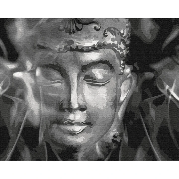 Obraz do samodzielnego malowania - Czarno-biały Budda