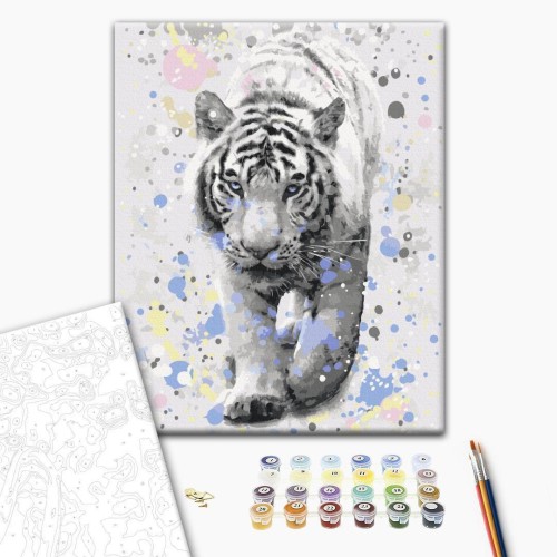 Obraz do samodzielnego malowania - Biały tygrys