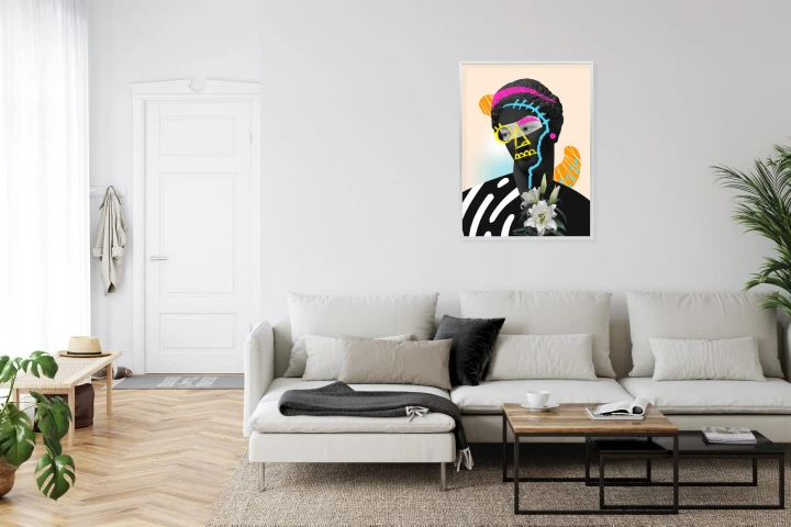 Plakat Antyczna Rzeźba Kolaż Współczesny