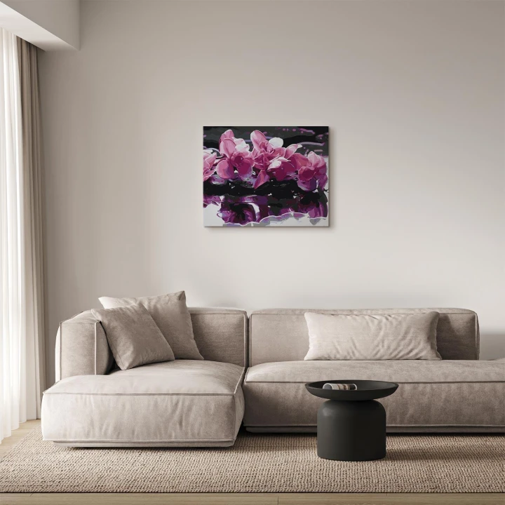 Obraz do samodzielnego malowania - Fioletowa orchidea