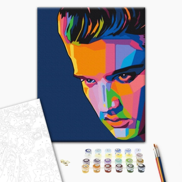 Obraz do samodzielnego malowania - Kolorowy Elvis