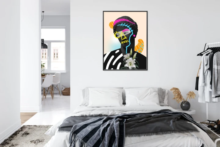 Plakat Antyczna Rzeźba Kolaż Współczesny