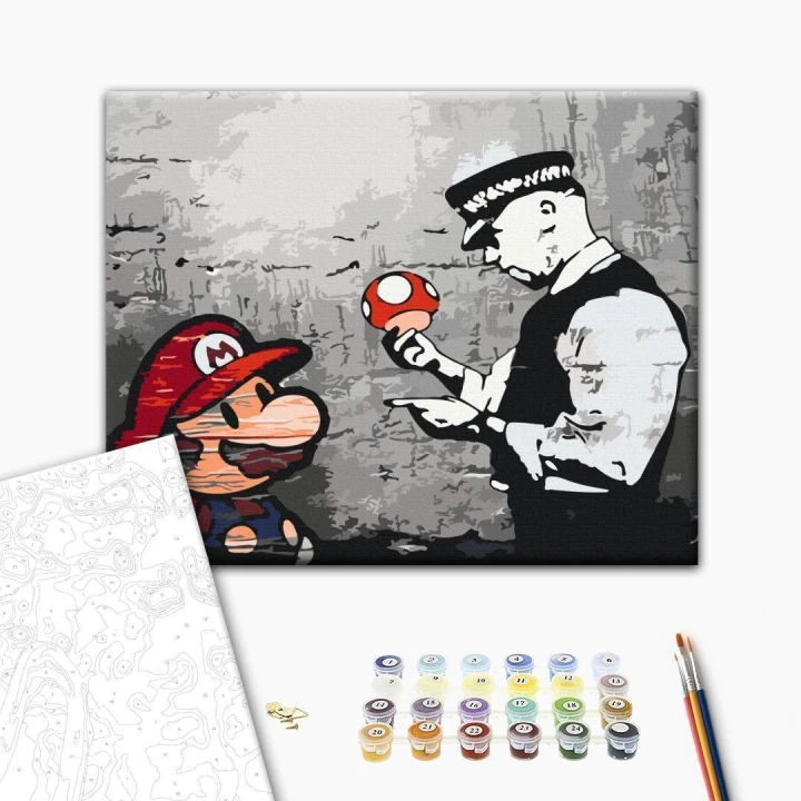 Obraz do samodzielnego malowania - Mario (Banksy)