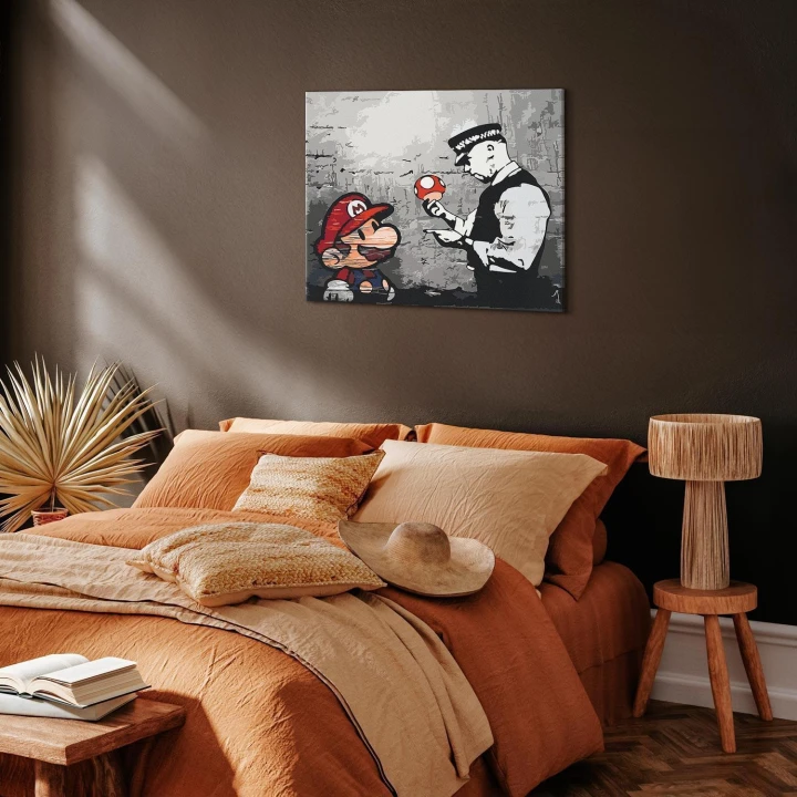 Obraz do samodzielnego malowania - Mario (Banksy)