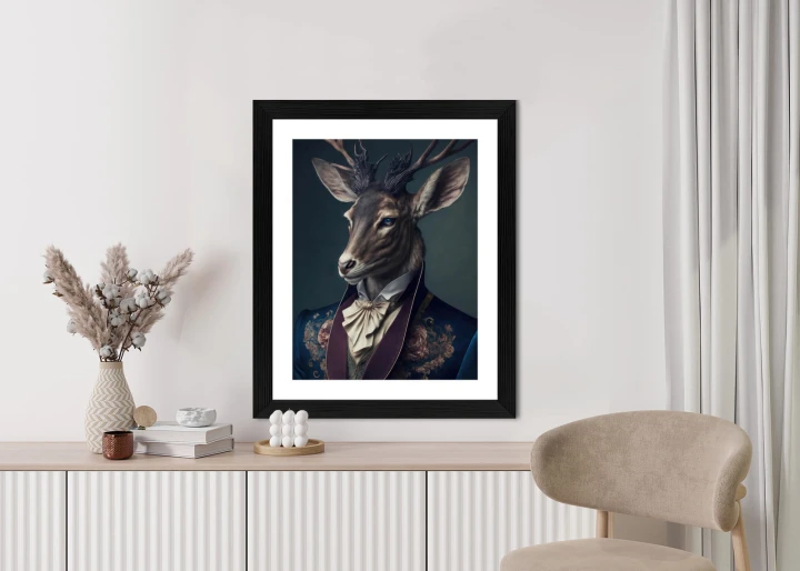Plakat Jeleń W Eleganckim Stroju