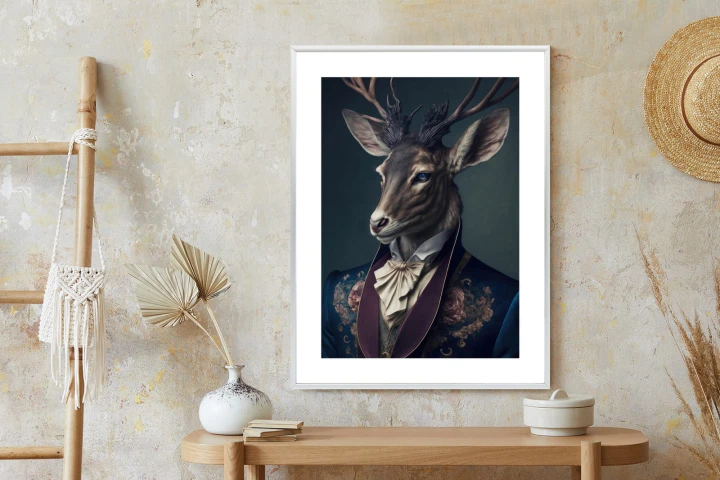 Plakat Jeleń W Eleganckim Stroju