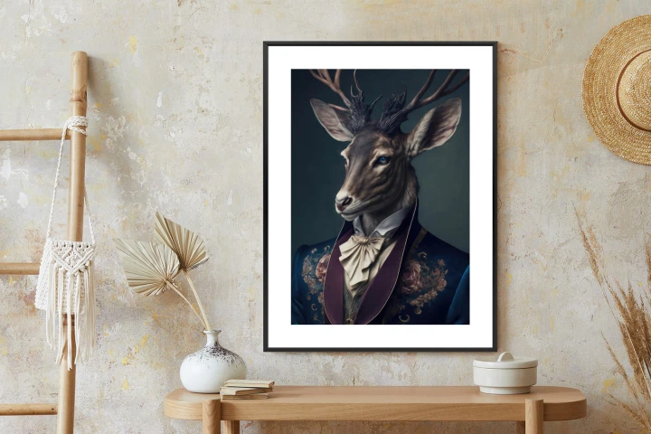 Plakat Jeleń W Eleganckim Stroju