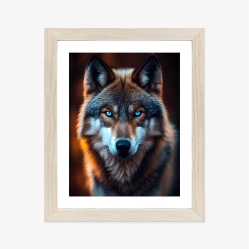 Plakat Wilk Z Groźnymi Niebieskimi Oczami