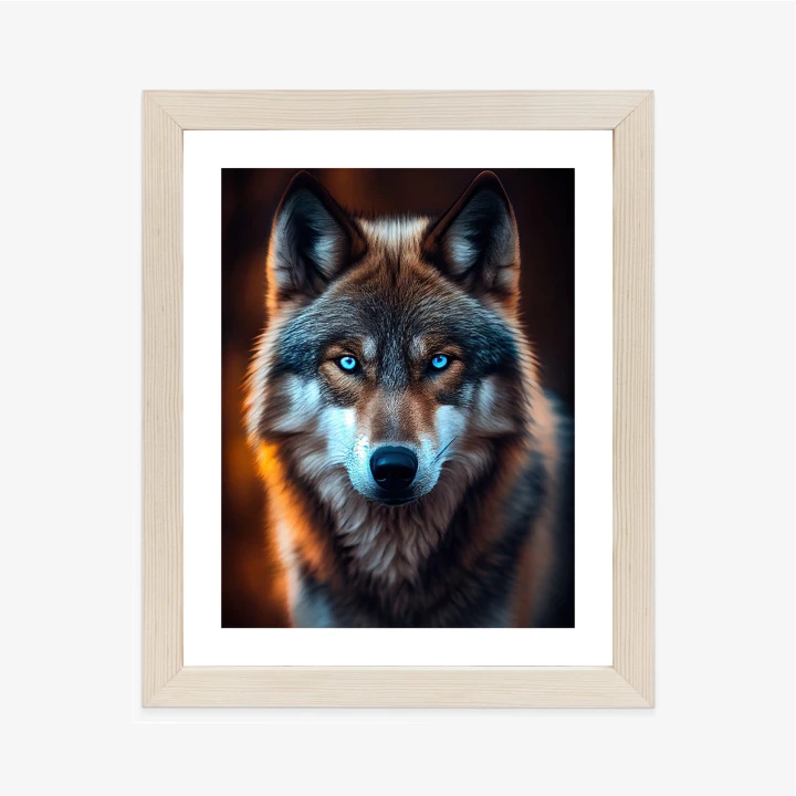 Plakat Wilk Z Groźnymi Niebieskimi Oczami