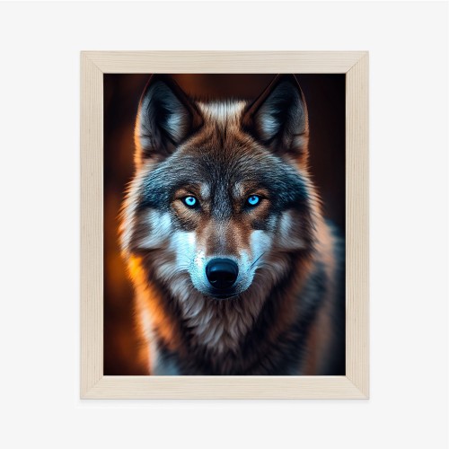 Plakat Wilk Z Groźnymi Niebieskimi Oczami
