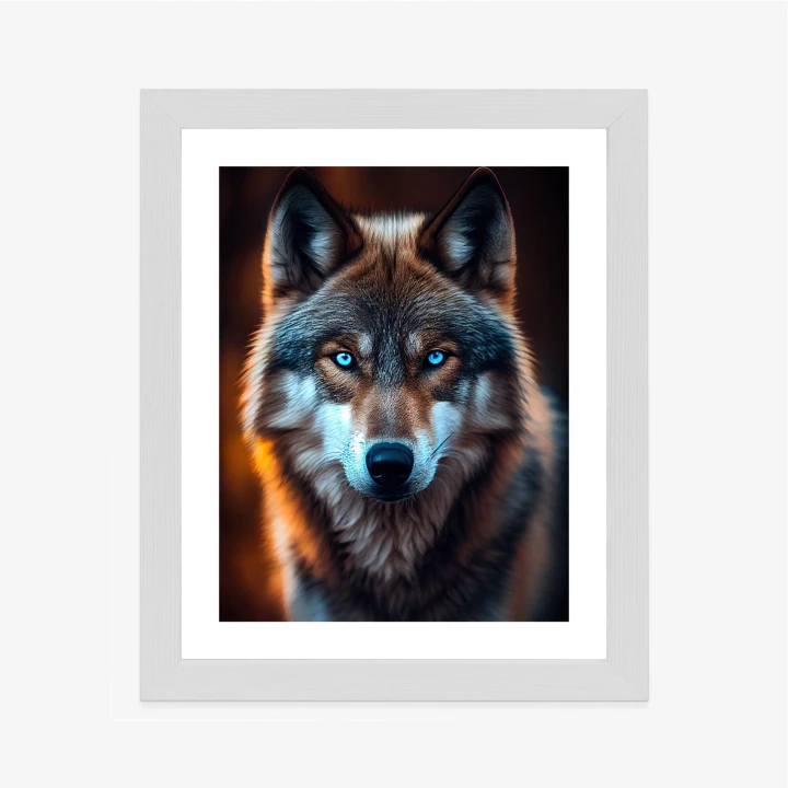 Plakat Wilk Z Groźnymi Niebieskimi Oczami