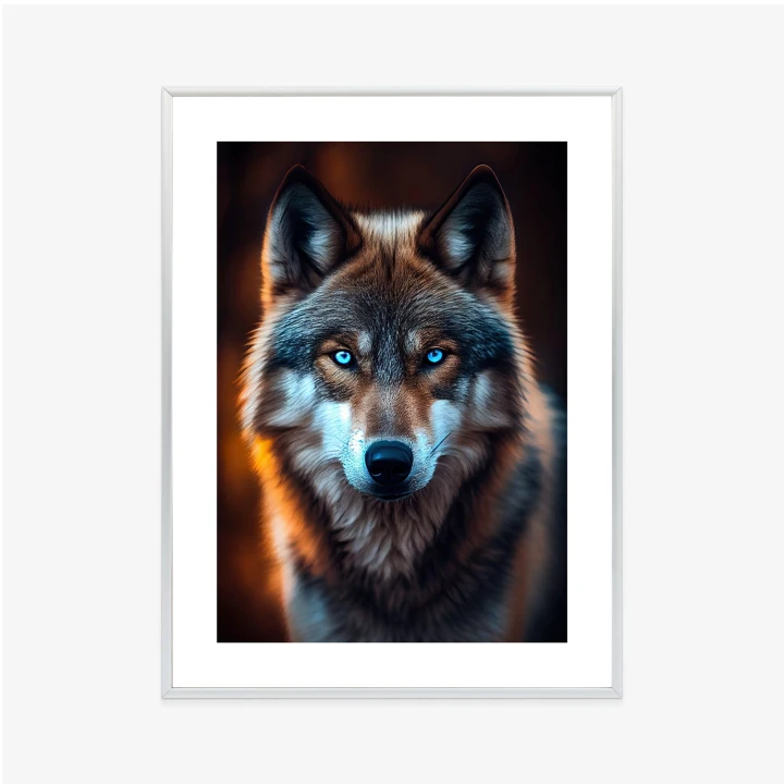 Plakat Wilk Z Groźnymi Niebieskimi Oczami