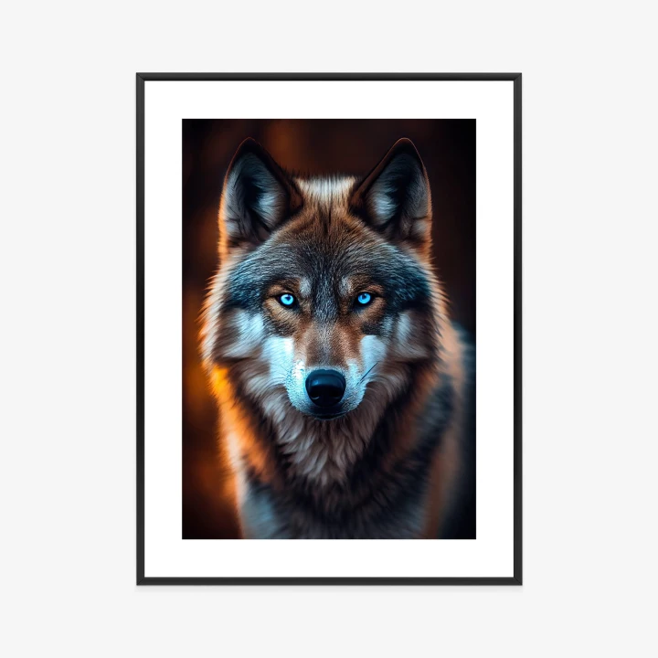 Plakat Wilk Z Groźnymi Niebieskimi Oczami