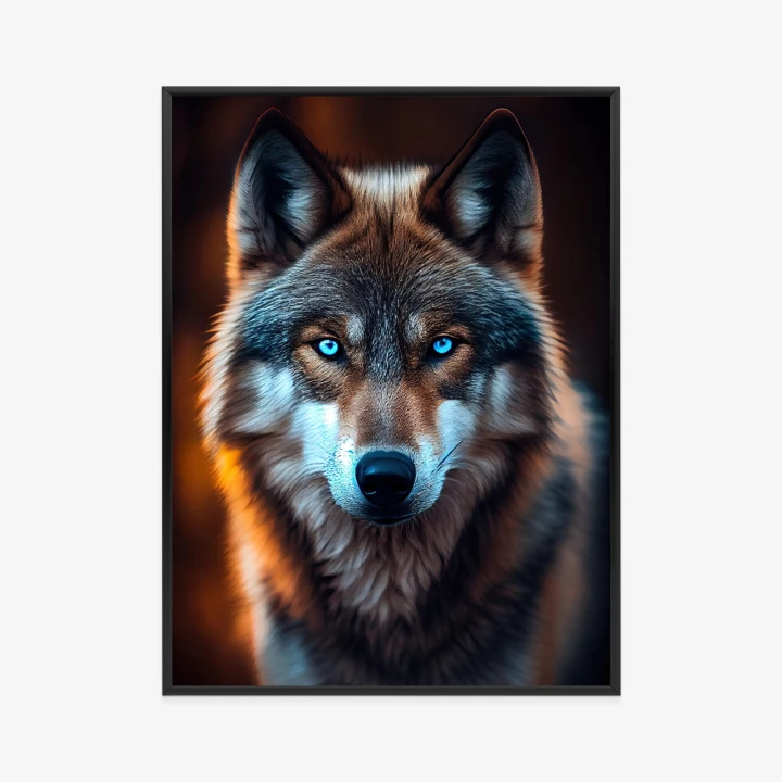 Plakat Wilk Z Groźnymi Niebieskimi Oczami