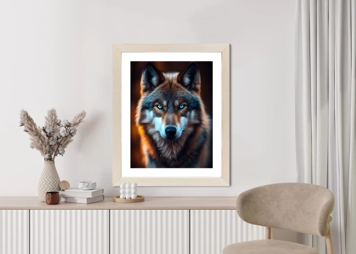 Plakat Wilk Z Groźnymi Niebieskimi Oczami