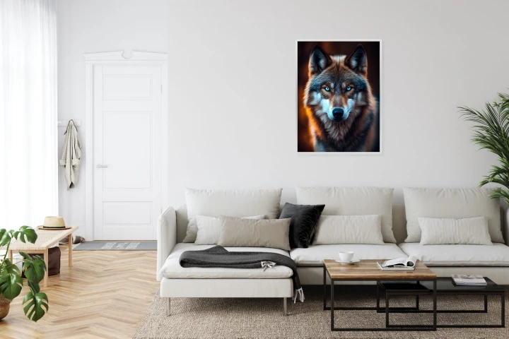 Plakat Wilk Z Groźnymi Niebieskimi Oczami