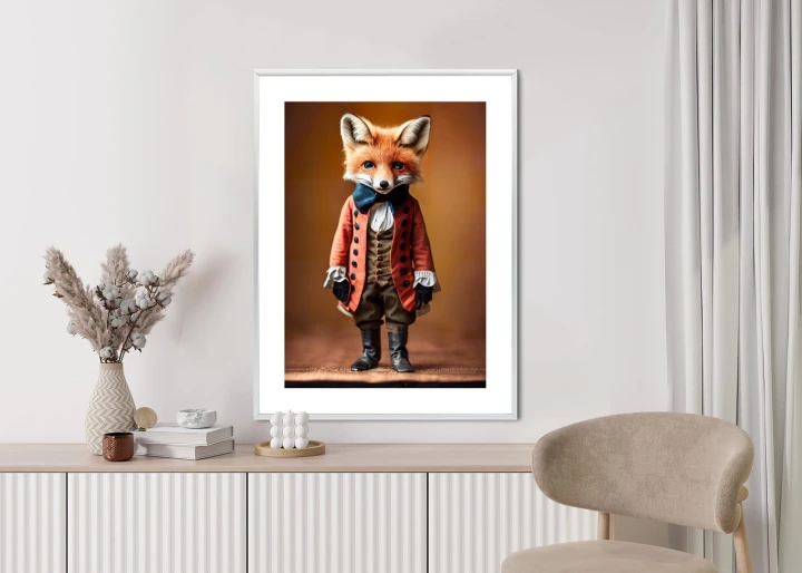Plakat An Anthropomorphic Fox Wearing Victorian 1800S Suit