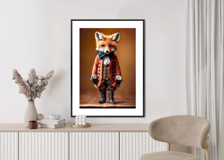Plakat An Anthropomorphic Fox Wearing Victorian 1800S Suit