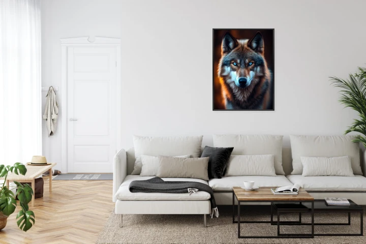 Plakat Wilk Z Groźnymi Niebieskimi Oczami