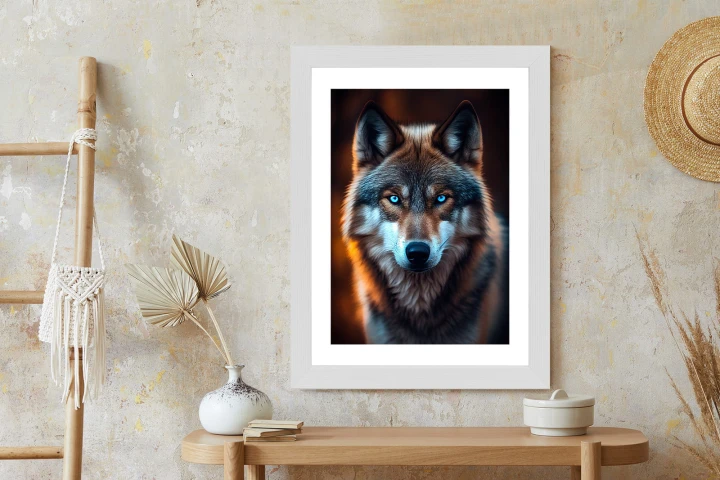 Plakat Wilk Z Groźnymi Niebieskimi Oczami