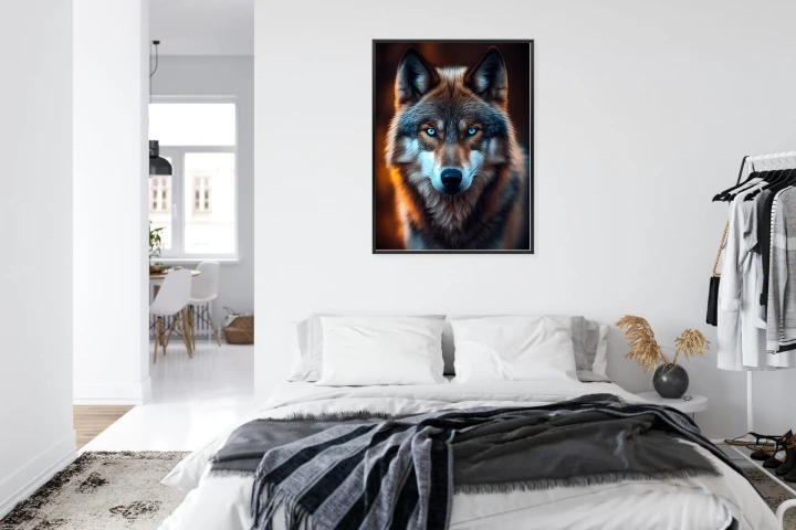 Plakat Wilk Z Groźnymi Niebieskimi Oczami