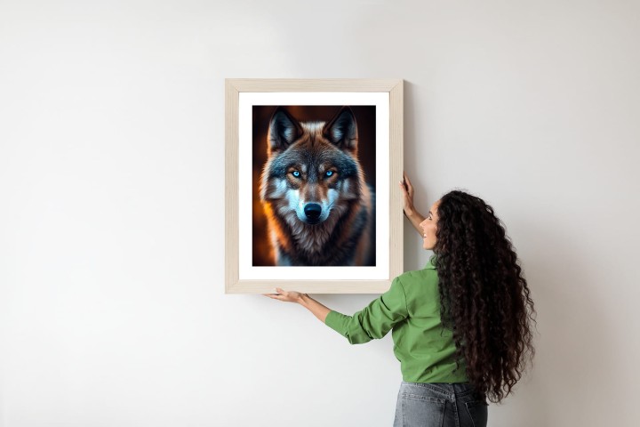 Plakat Wilk Z Groźnymi Niebieskimi Oczami