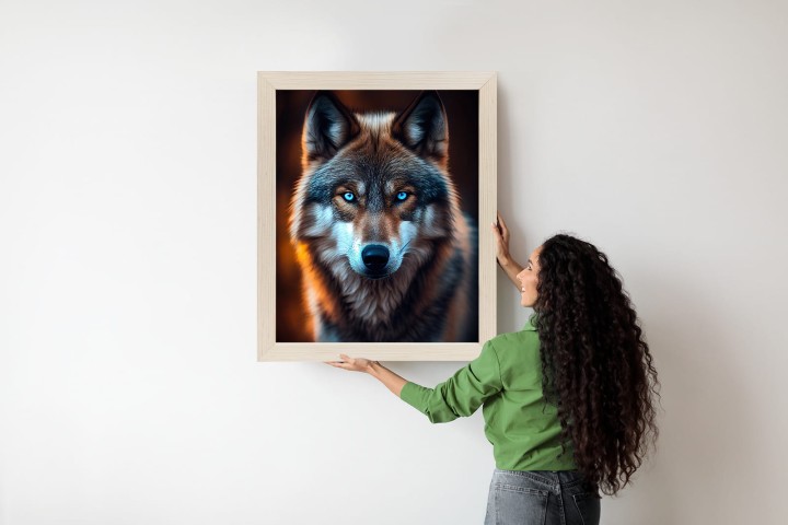Plakat Wilk Z Groźnymi Niebieskimi Oczami