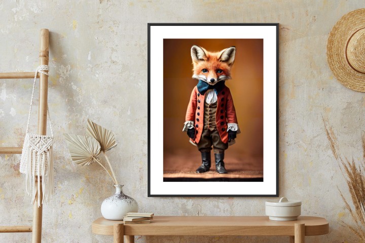 Plakat An Anthropomorphic Fox Wearing Victorian 1800S Suit