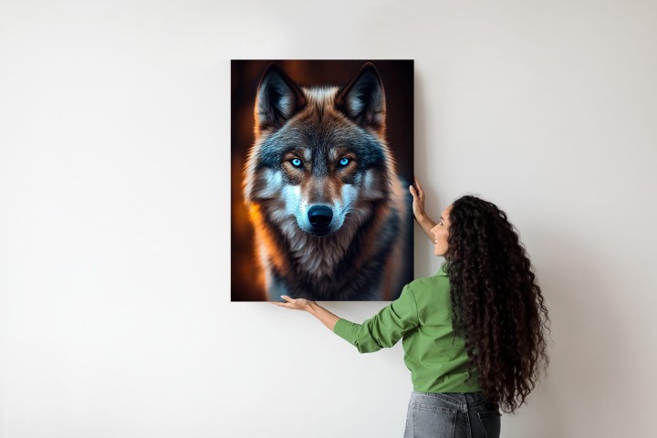 Plakat Wilk Z Groźnymi Niebieskimi Oczami