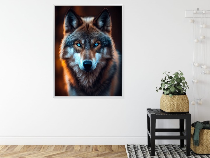 Plakat Wilk Z Groźnymi Niebieskimi Oczami