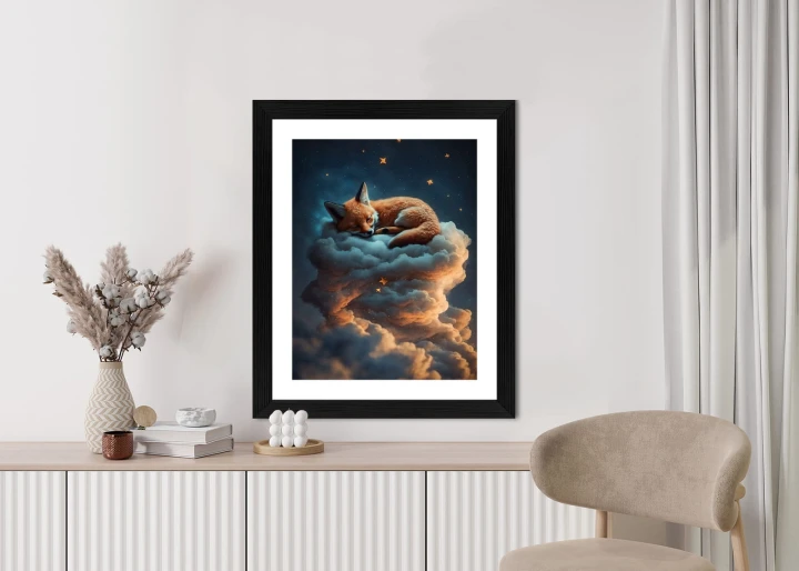Plakat Śpiący Na Chmurze Lis
