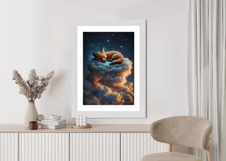 Plakat Śpiący Na Chmurze Lis