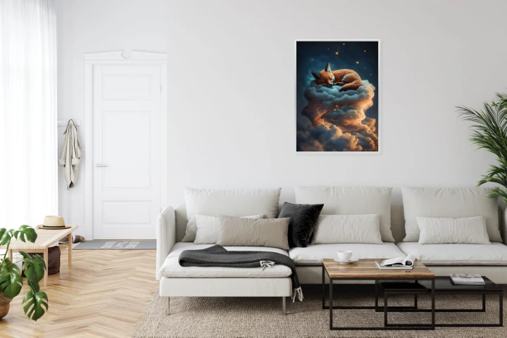 Plakat Śpiący Na Chmurze Lis