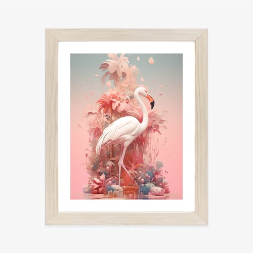 Plakat Surrealistyczna Ilustracja Z Flamingiem