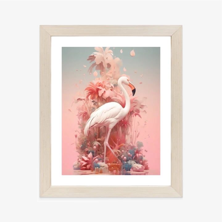 Plakat Surrealistyczna Ilustracja Z Flamingiem