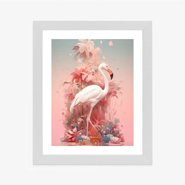 Plakat Surrealistyczna Ilustracja Z Flamingiem